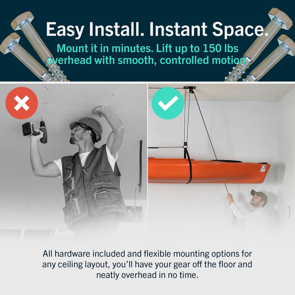 Kayak and Canoe Ceiling Hoist Storage Rack T59256