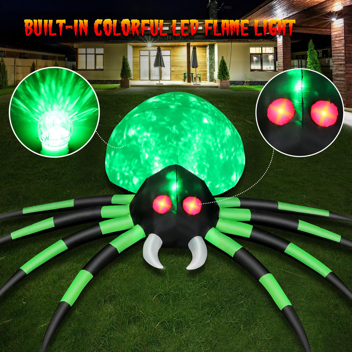 12 FT Halloween Inflatable Spider Outdoor Decoration V755799