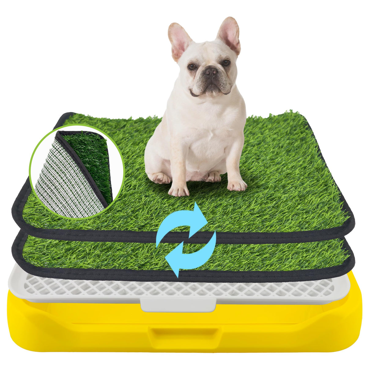 2Pack 18"x14" Artificial Dog Grass Potty Pad with Tray L14884