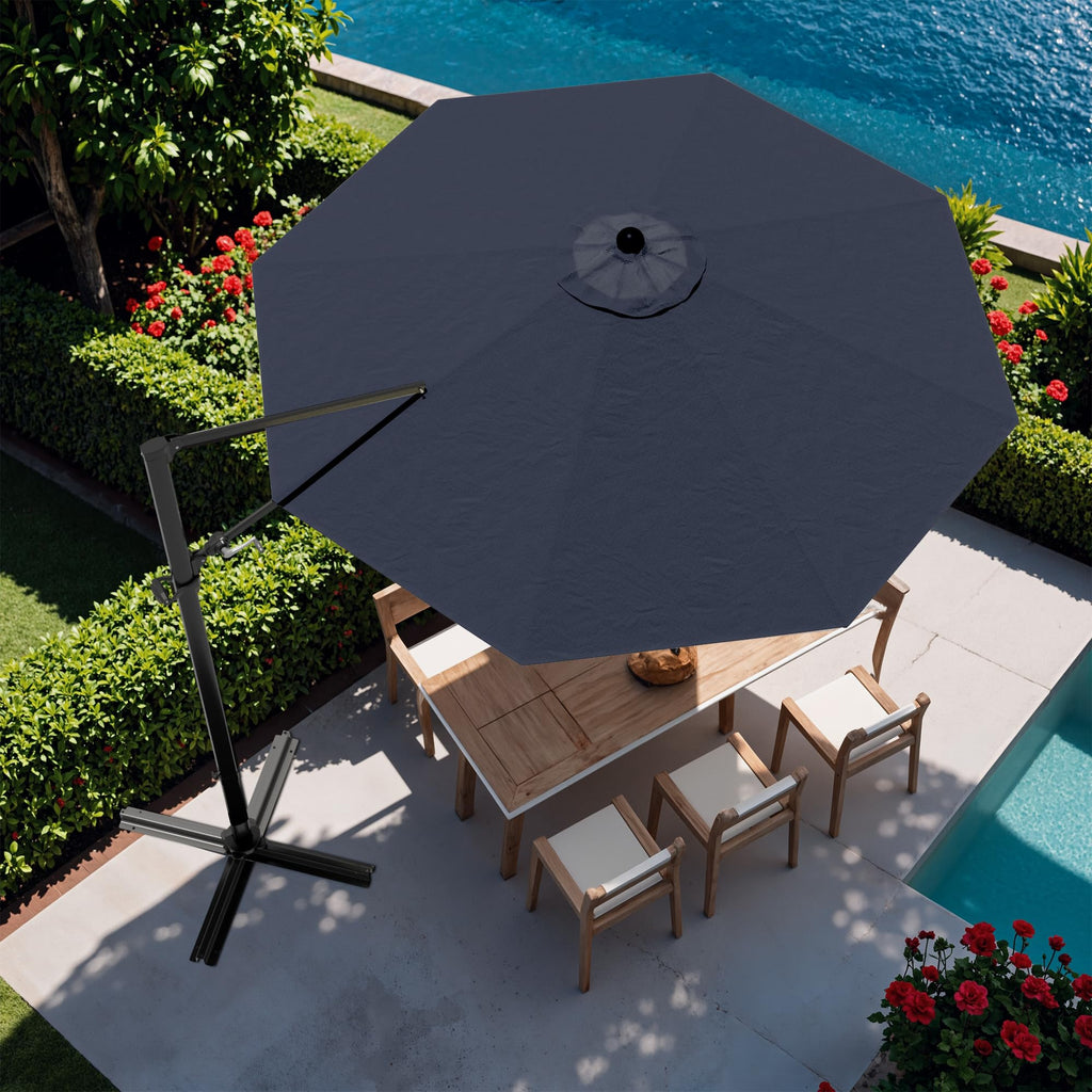 10ft Navy Blue Cantilever Patio Umbrella J240750