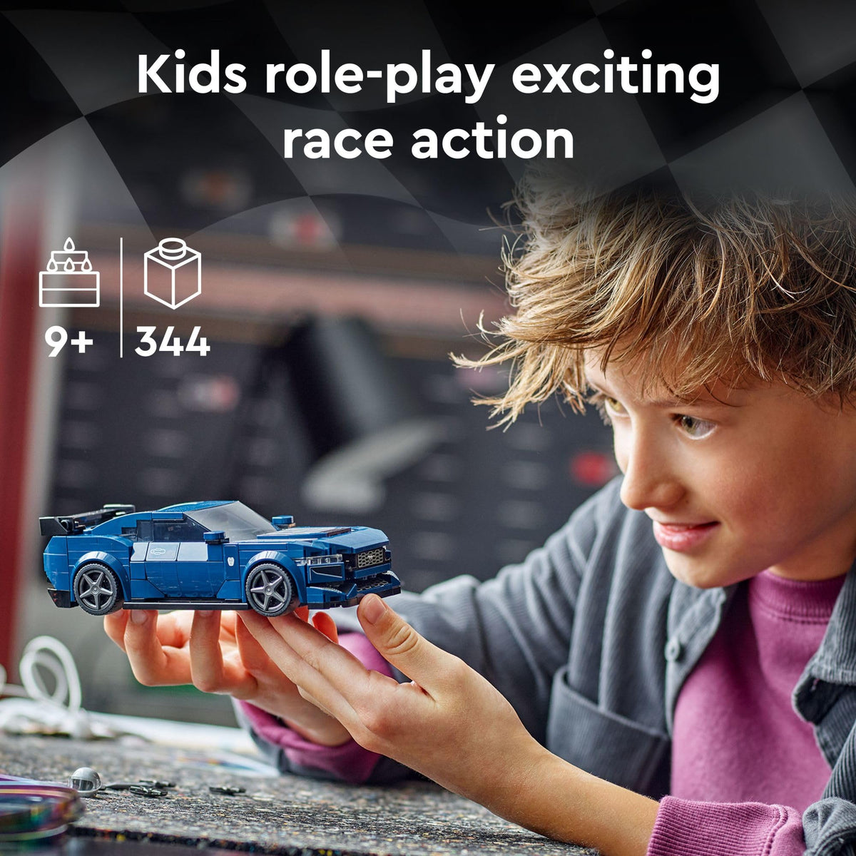 Buildable Blue Sports Car Model Set B771341