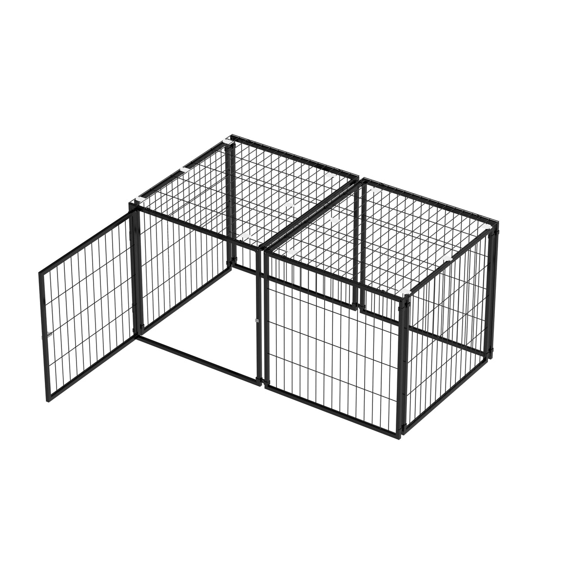 48 Inch Black Metal Dog Crate with Removable Top Cover F172542