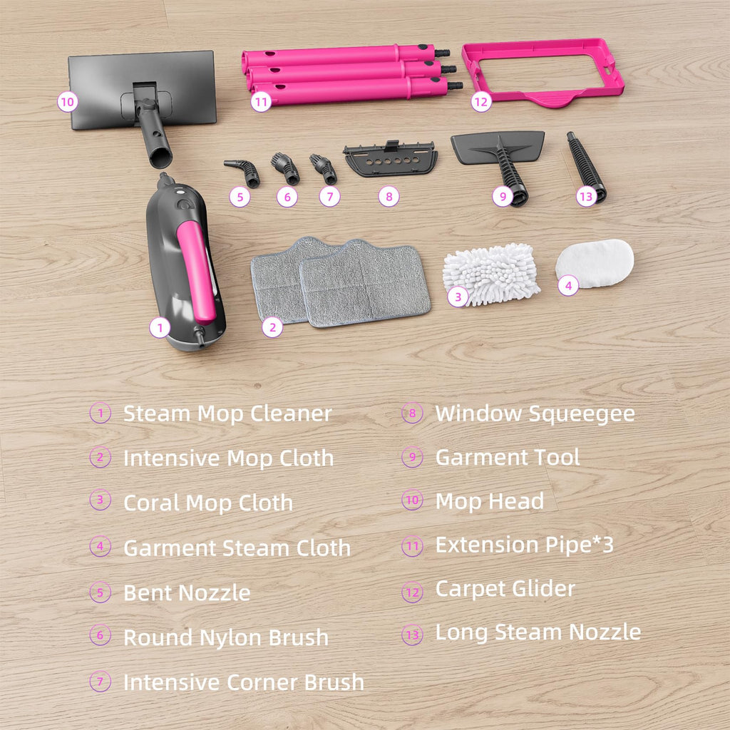 9-in-1 Detachable Handheld Steam Mop D128