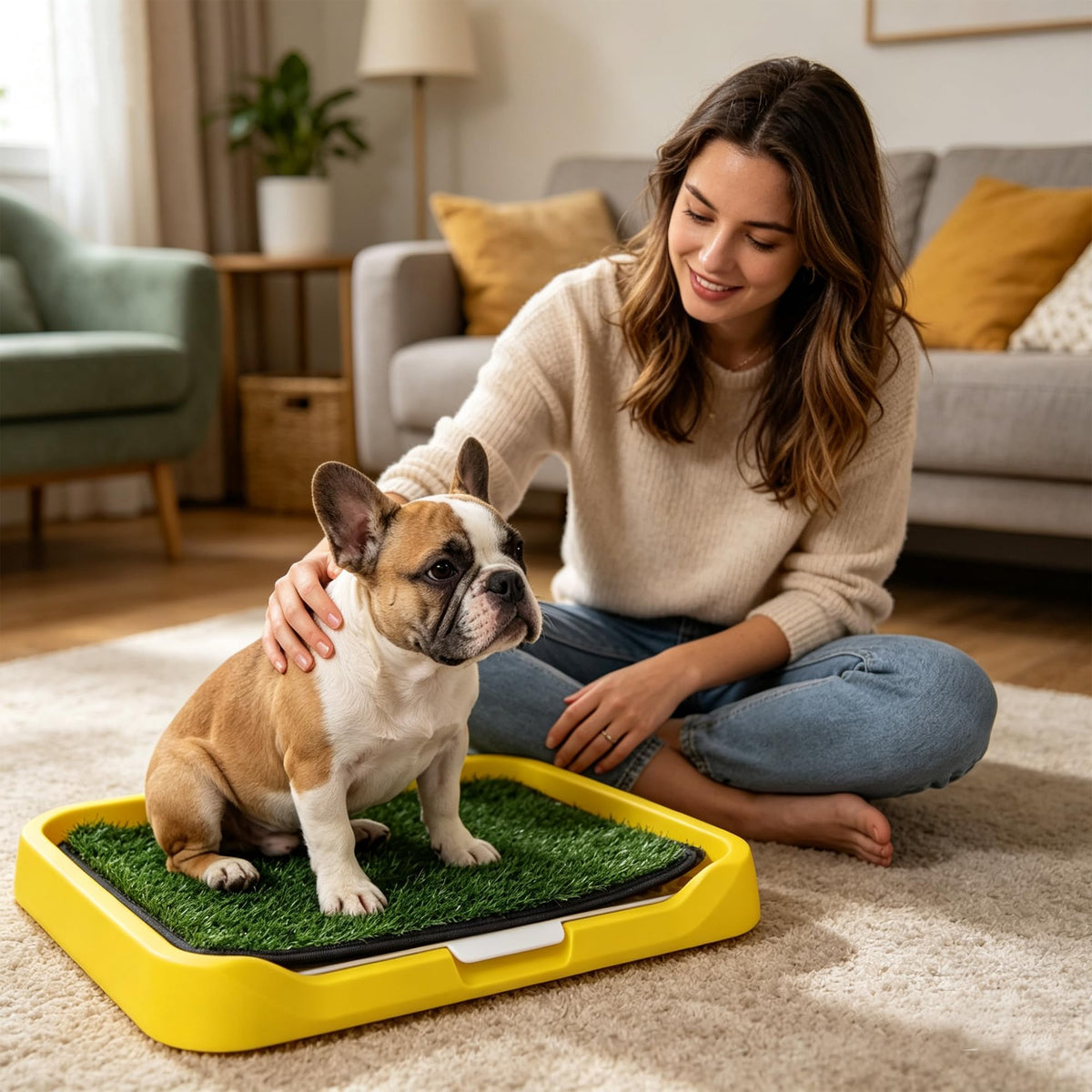 2Pack 18"x14" Artificial Dog Grass Potty Pad with Tray L14884