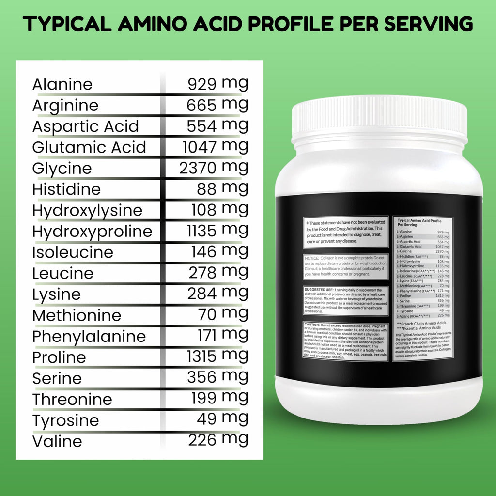 Unflavored Hydrolyzed Collagen Peptides Powder 1LB H486180