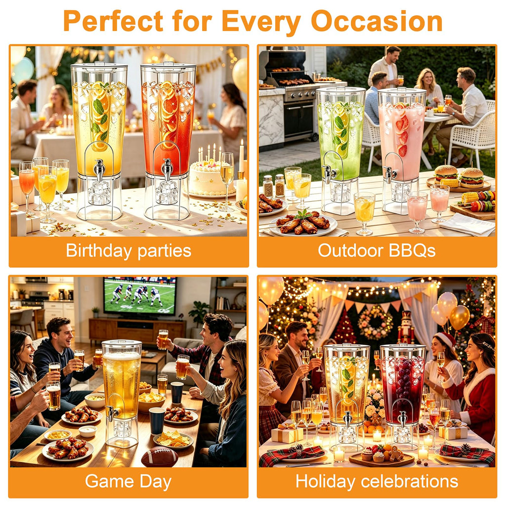 2 Gallon Drink Dispenser with Stand and Fruit Infuser W75809