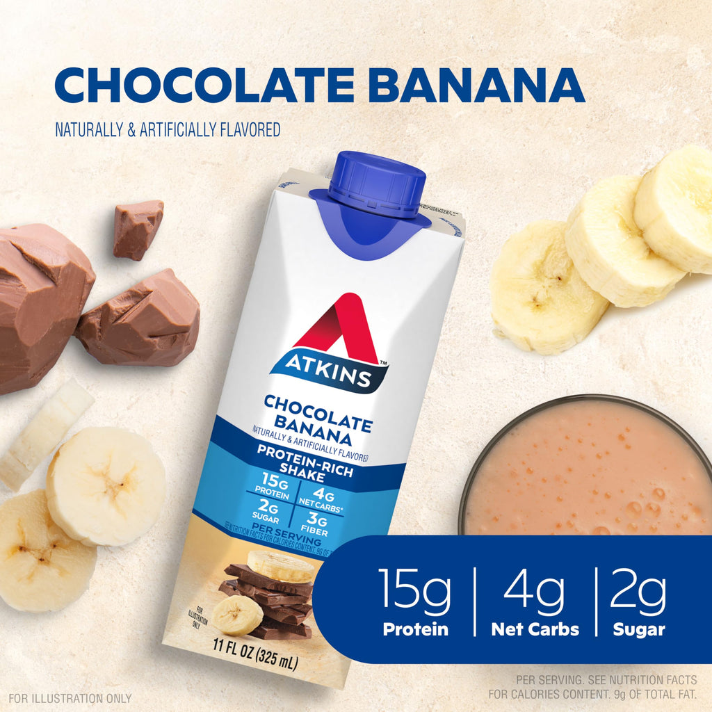 Chocolate Banana & Mocha Latte Protein Shake, 15g Protein, Keto Friendly G140