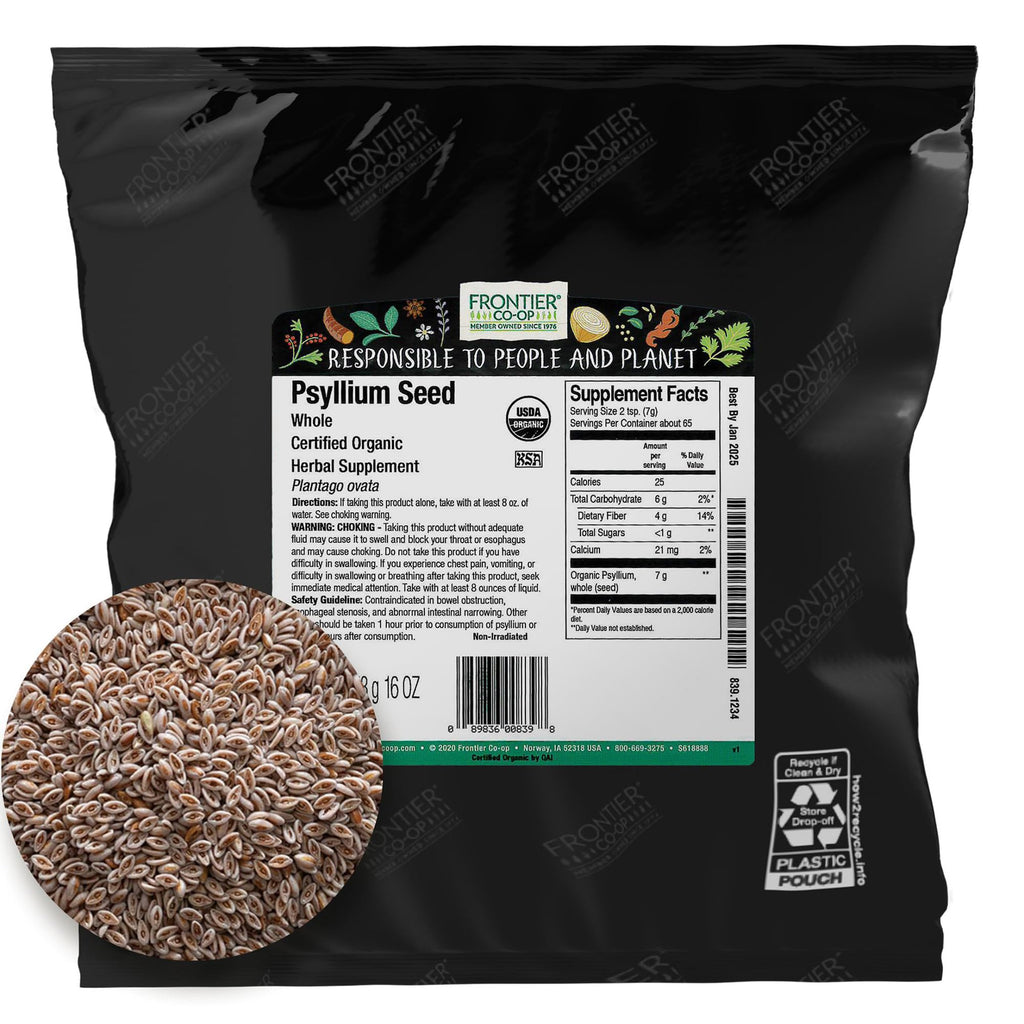 Organic Whole Psyllium Seed 1lb L825