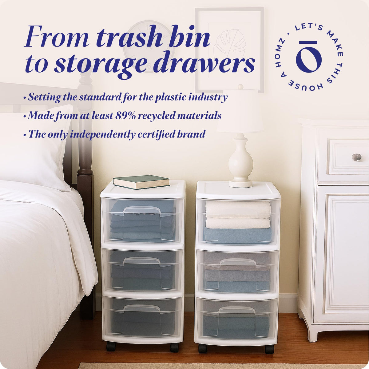 3-Tier Storage Cart with Removable Wheels H1427