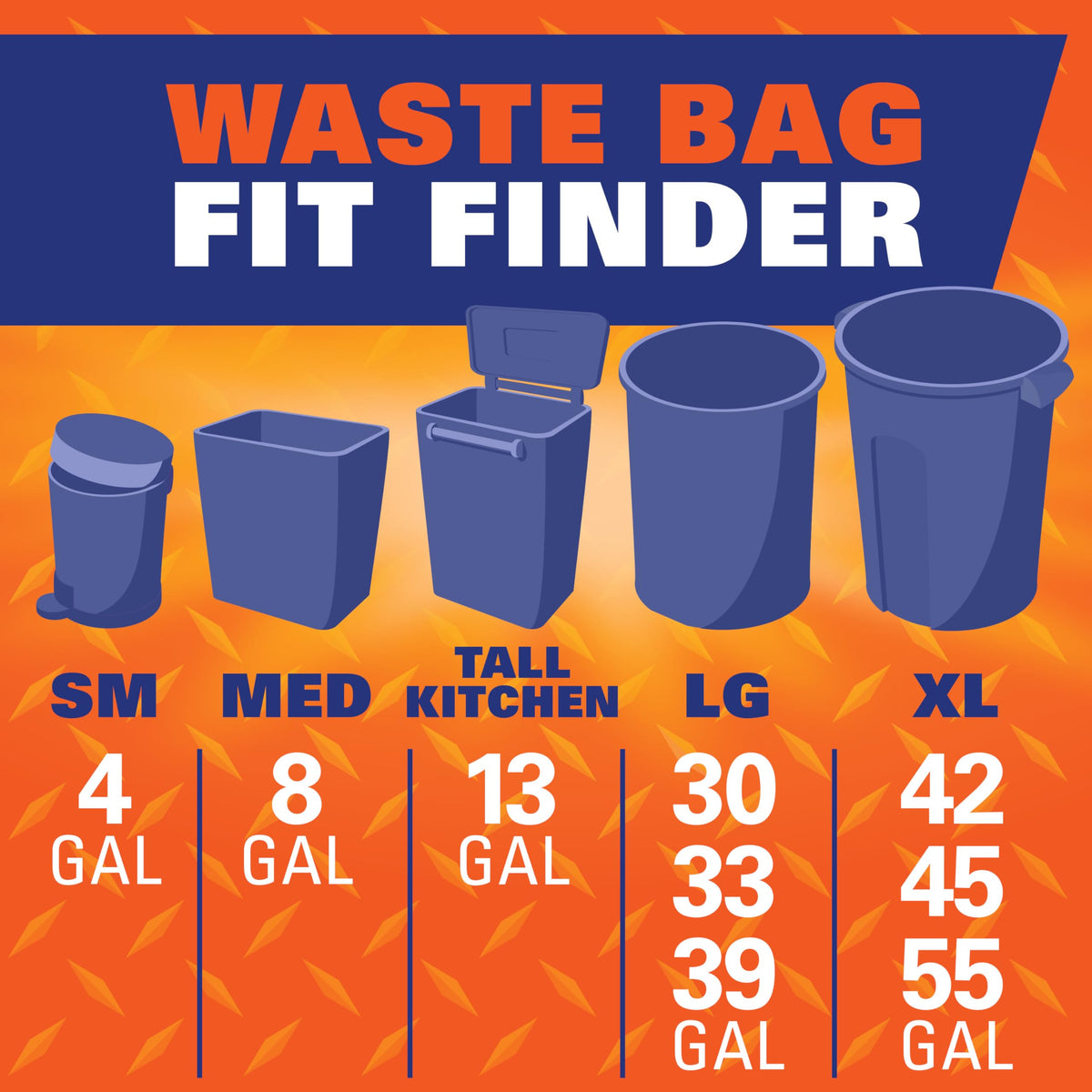 13G Tall Kitchen Trash Bags, White, Unscented, 90ct X524