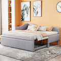 Twin Size Linen Upholstered Daybed with Pop up Trundle B9335