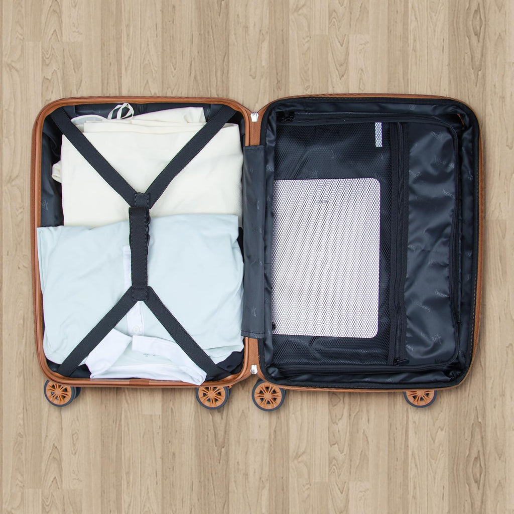 Expandable 21" Carry On Hardshell Luggage with Spinner Wheels, White L93089