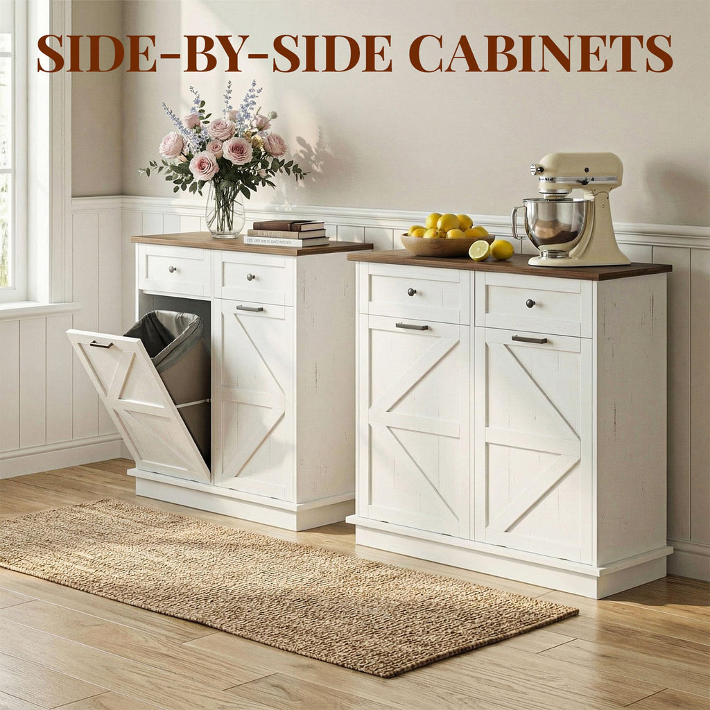 10 Gallon Double Tilt Out Trash Can Cabinet P216
