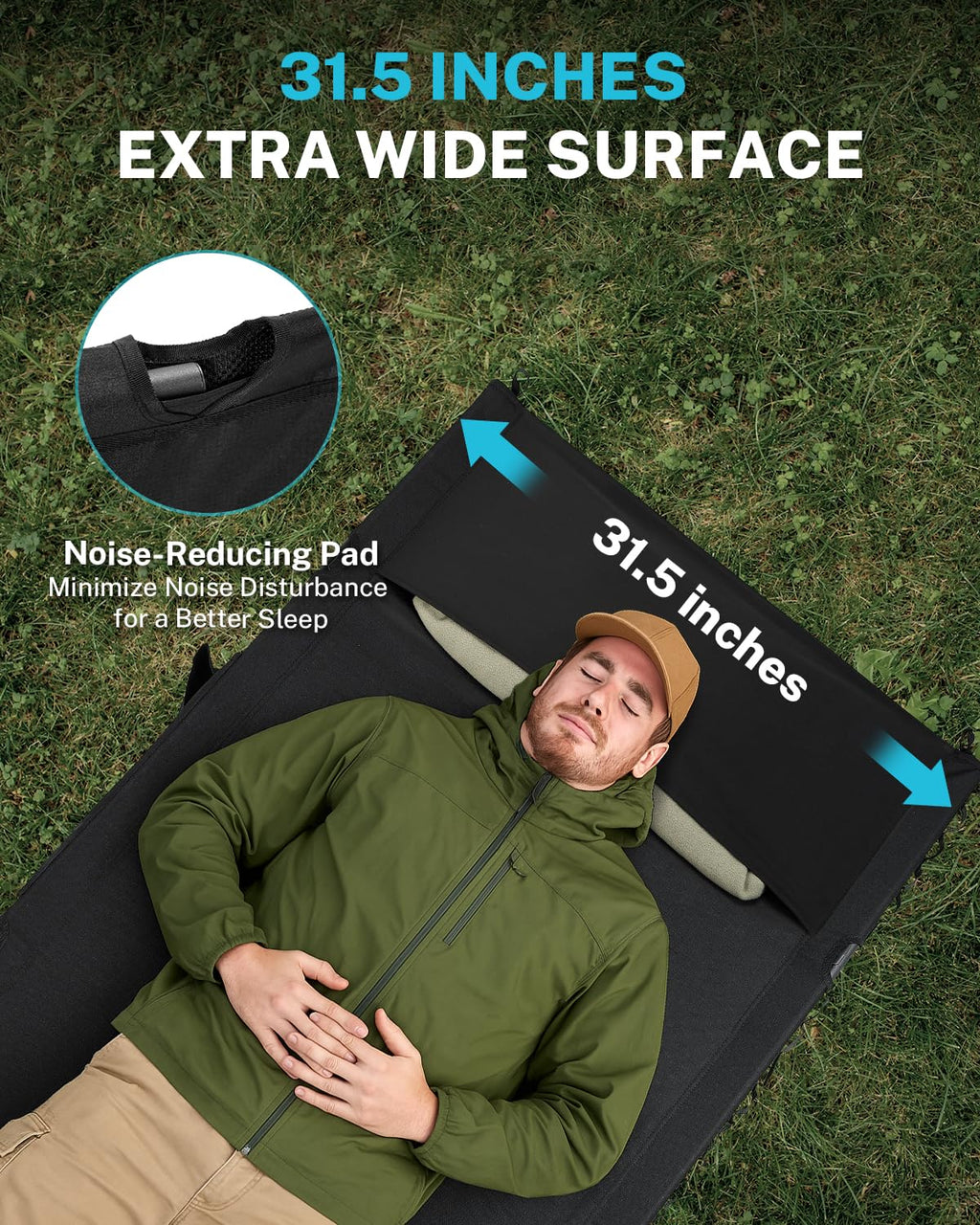 31" Adjustable Height Camping Cot R708