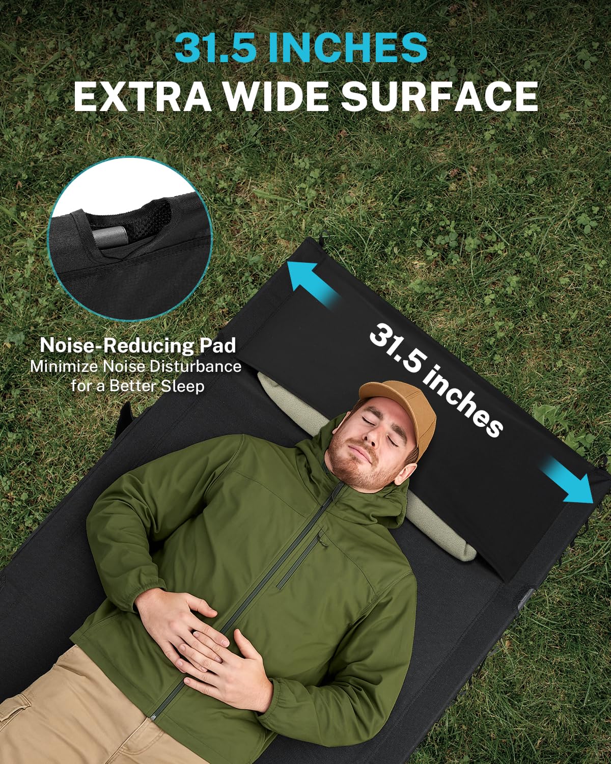 31" Adjustable Height Camping Cot R708
