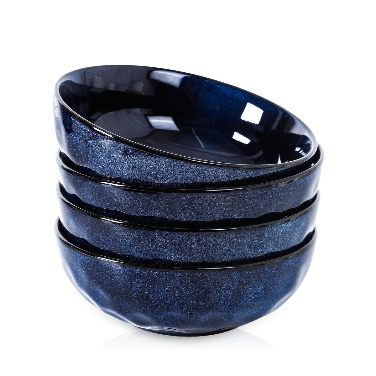 Ceramic Salad Bowls Set, 32 Ounce, Set of 4, Blue Y27424