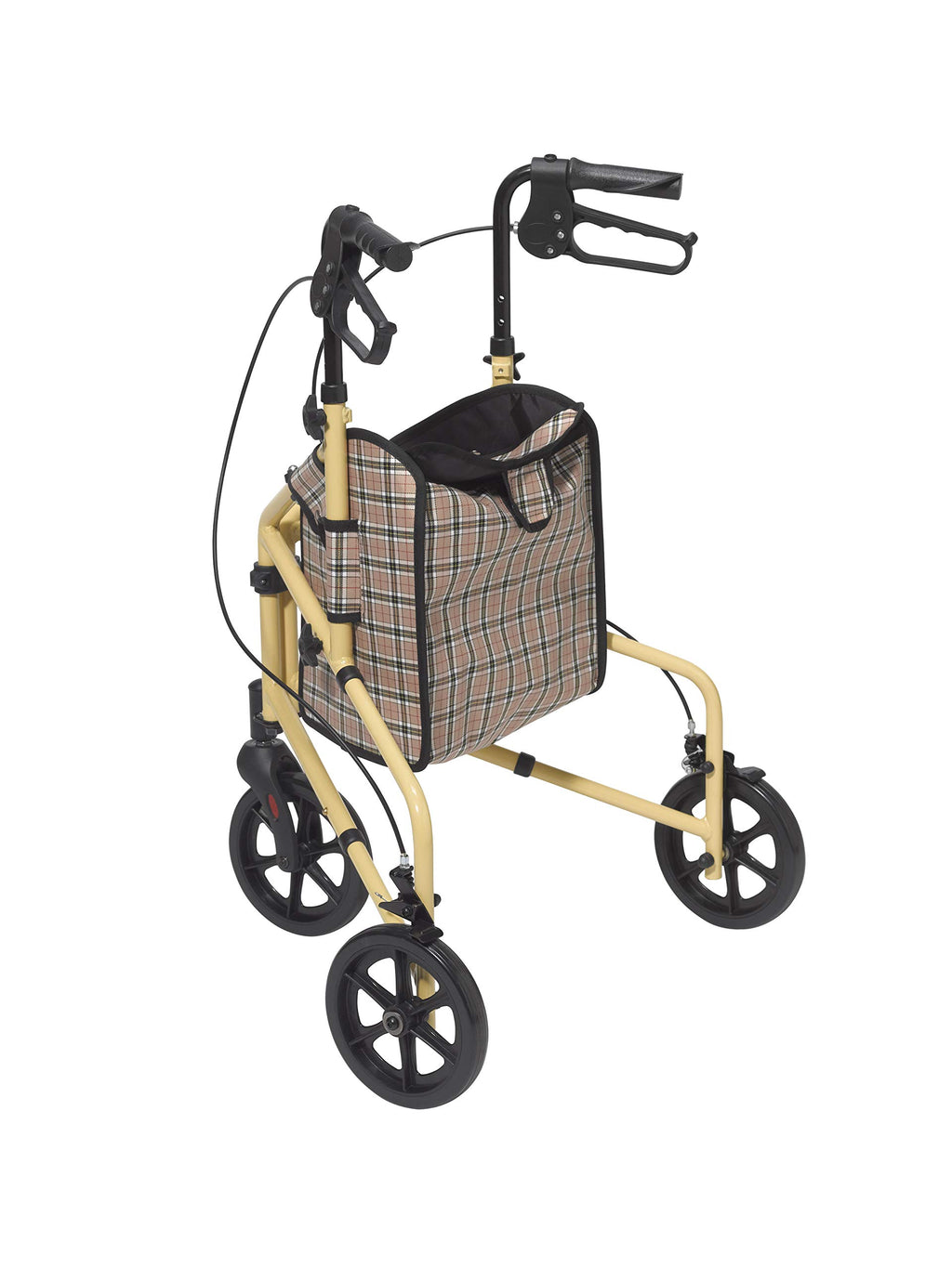Tan Plaid Rollator Walker with Wheels J89827