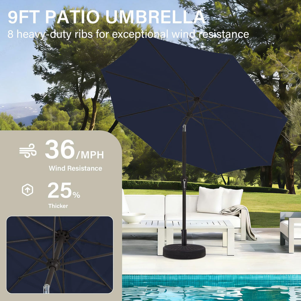 9ft Patio Umbrella with Push Button Tilt and Crank K416268