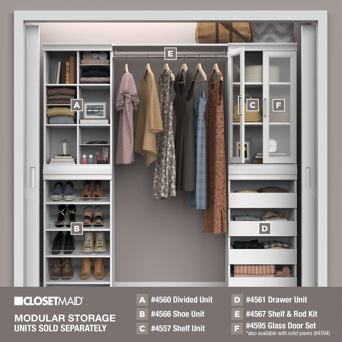 White Modular Storage Shelf Unit with 3 Shelves K657002