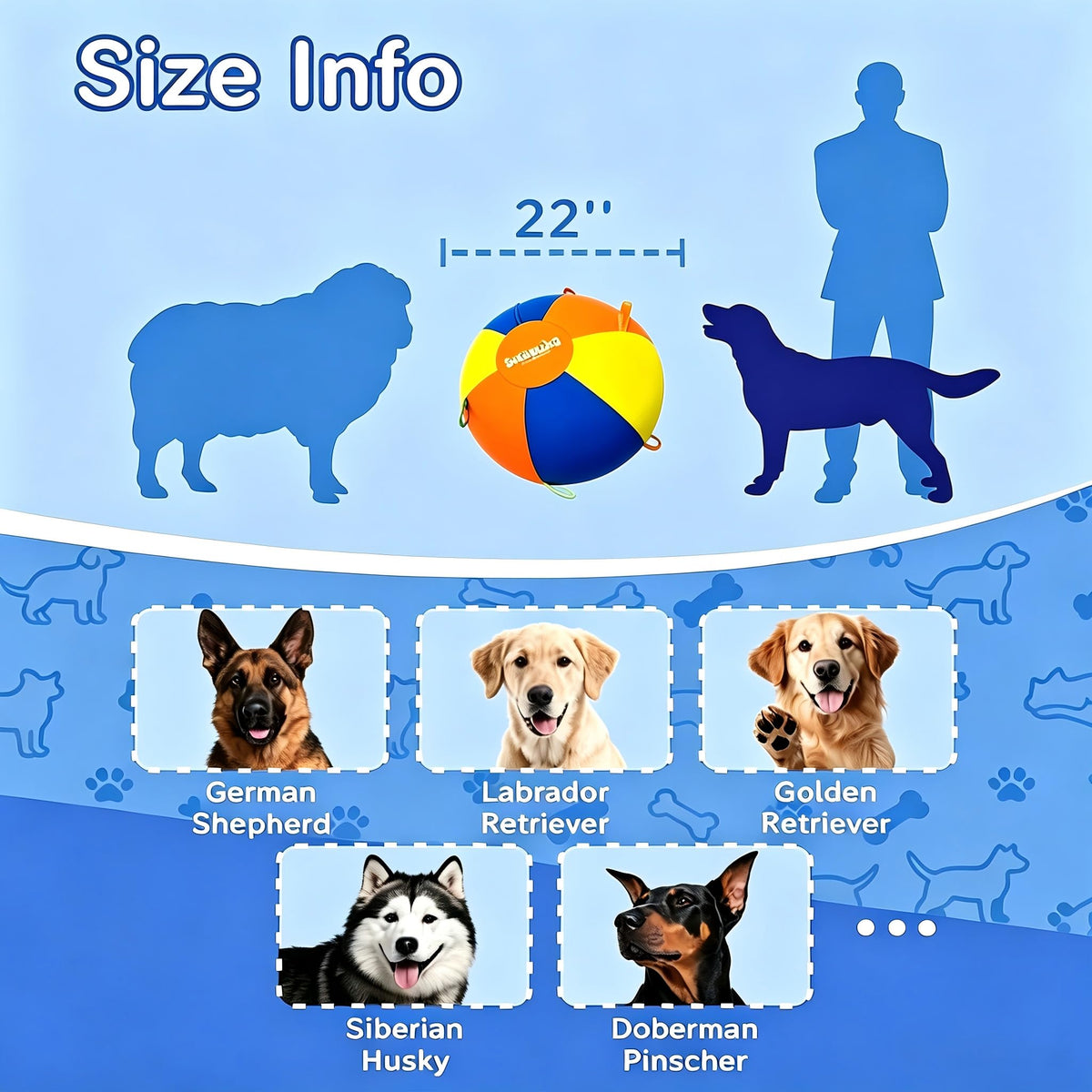 22" Dog Herding Ball with Straps Z298