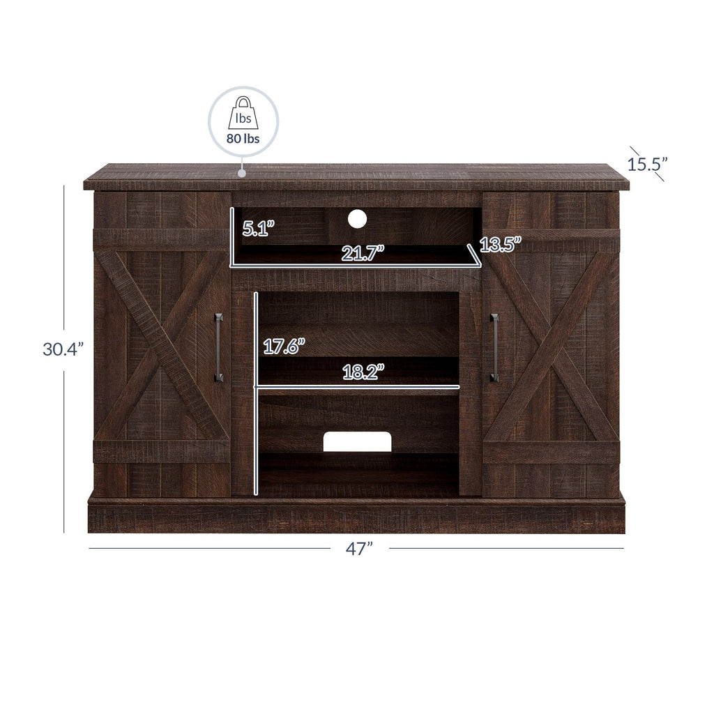 47" Espresso TV Stand & Media Entertainment Center V6819