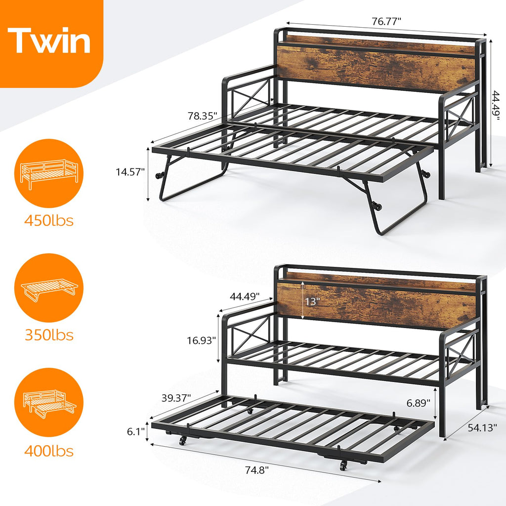 Twin Daybed with Pop Up Trundle P38676