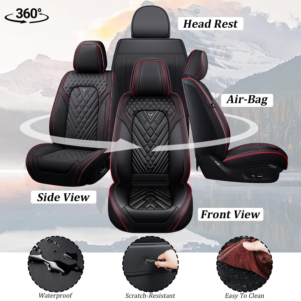 Waterproof Nappa Leather Full Set Car Seat Covers R966180