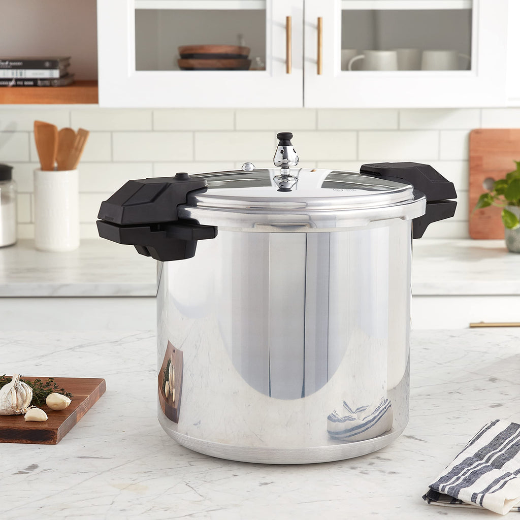 Polished Aluminum 22-Quart Pressure Cooker Z165120