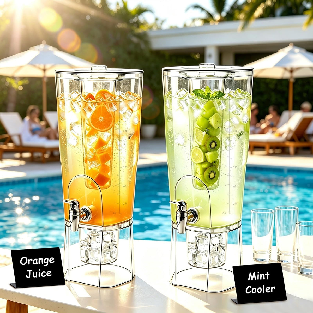2 Gallon Drink Dispenser with Stand and Fruit Infuser W75809
