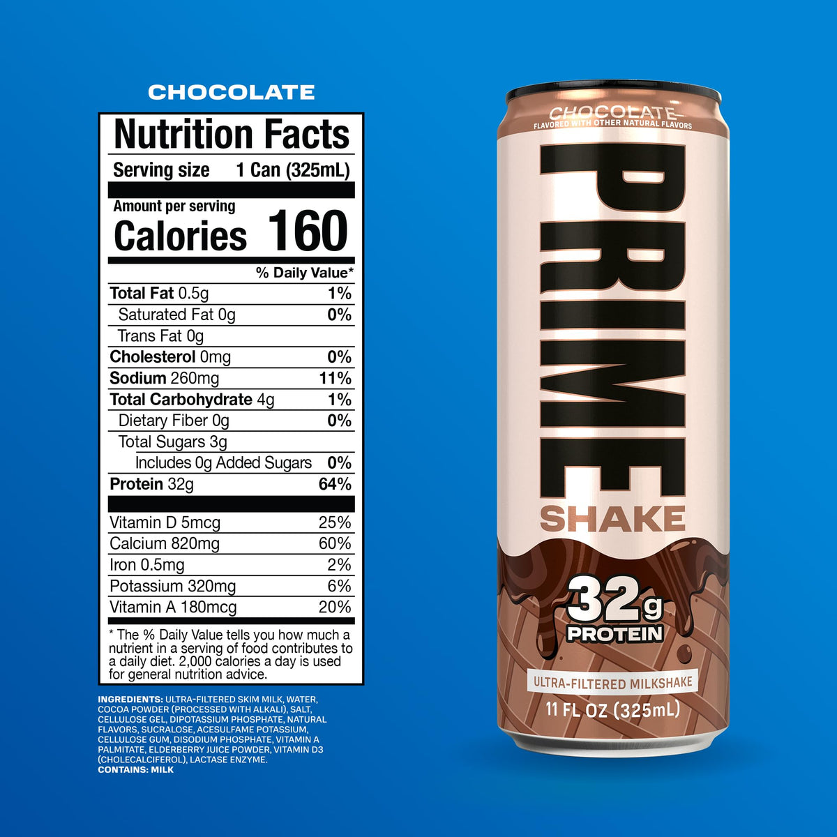 Chocolate 32g Protein Shake, Lactose Free, 11 fl oz, 12 Pack G230
