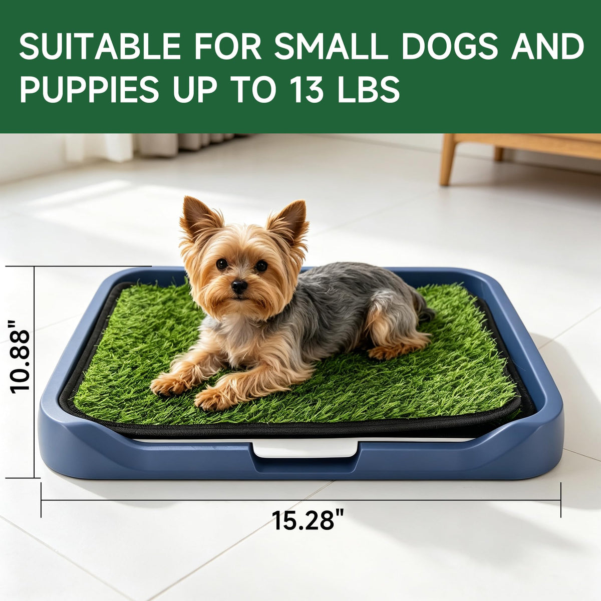 2Pack 18"x14" Artificial Dog Grass Potty Pad with Tray L14884