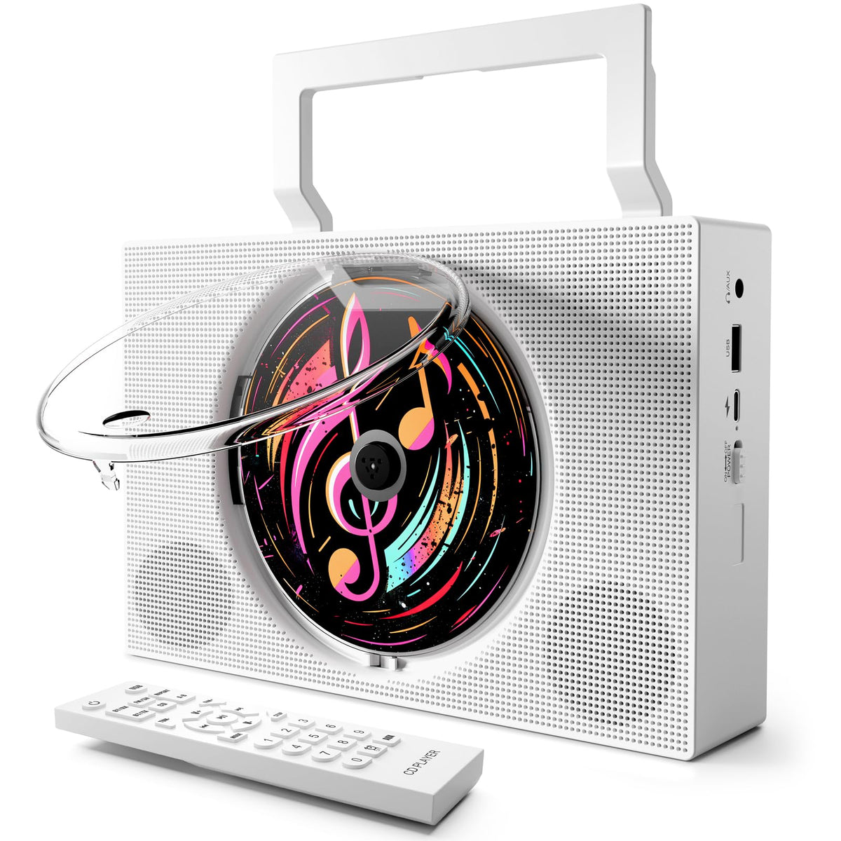 Portable CD Player Boombox with Bluetooth FM Radio V2353