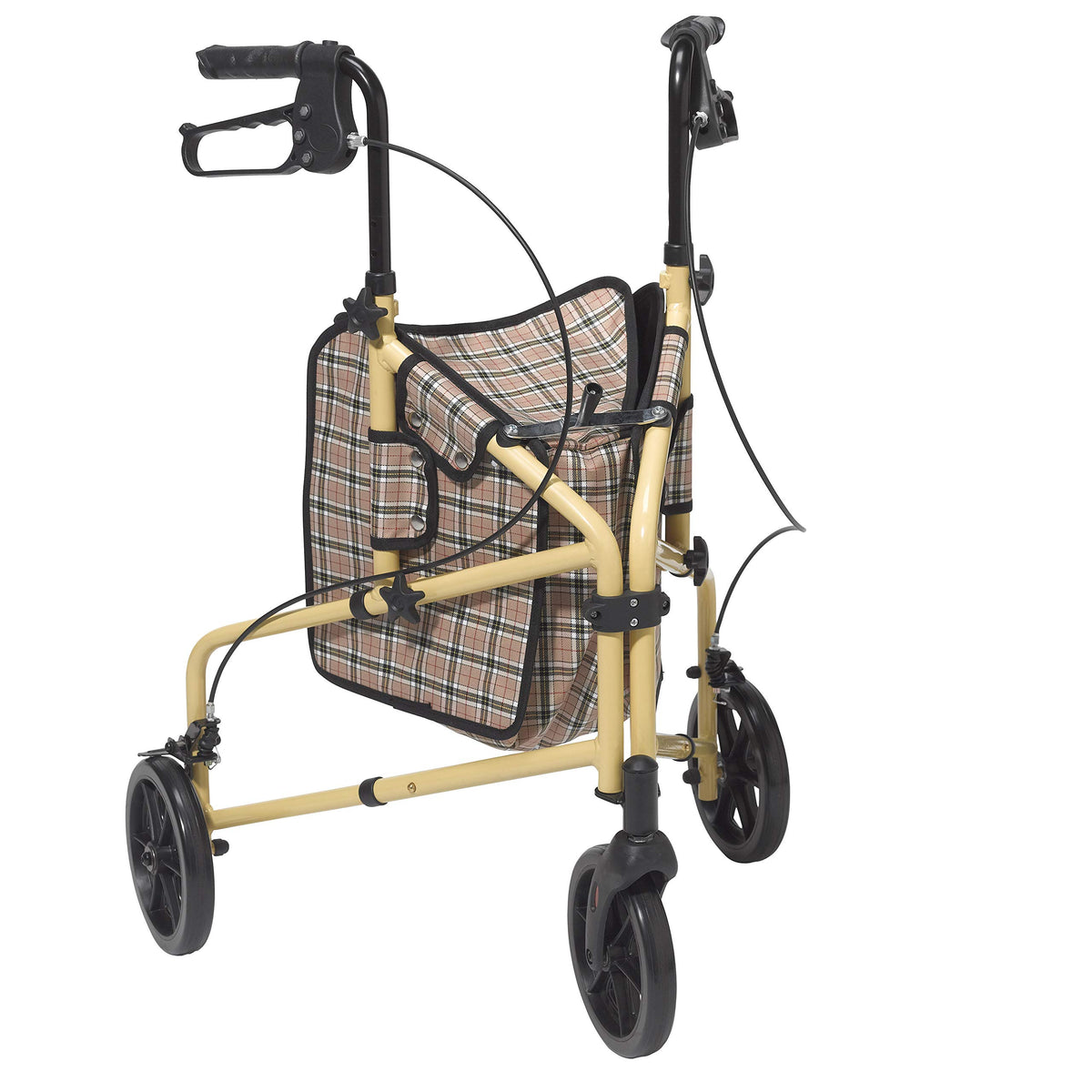 Tan Plaid Rollator Walker with Wheels J89827