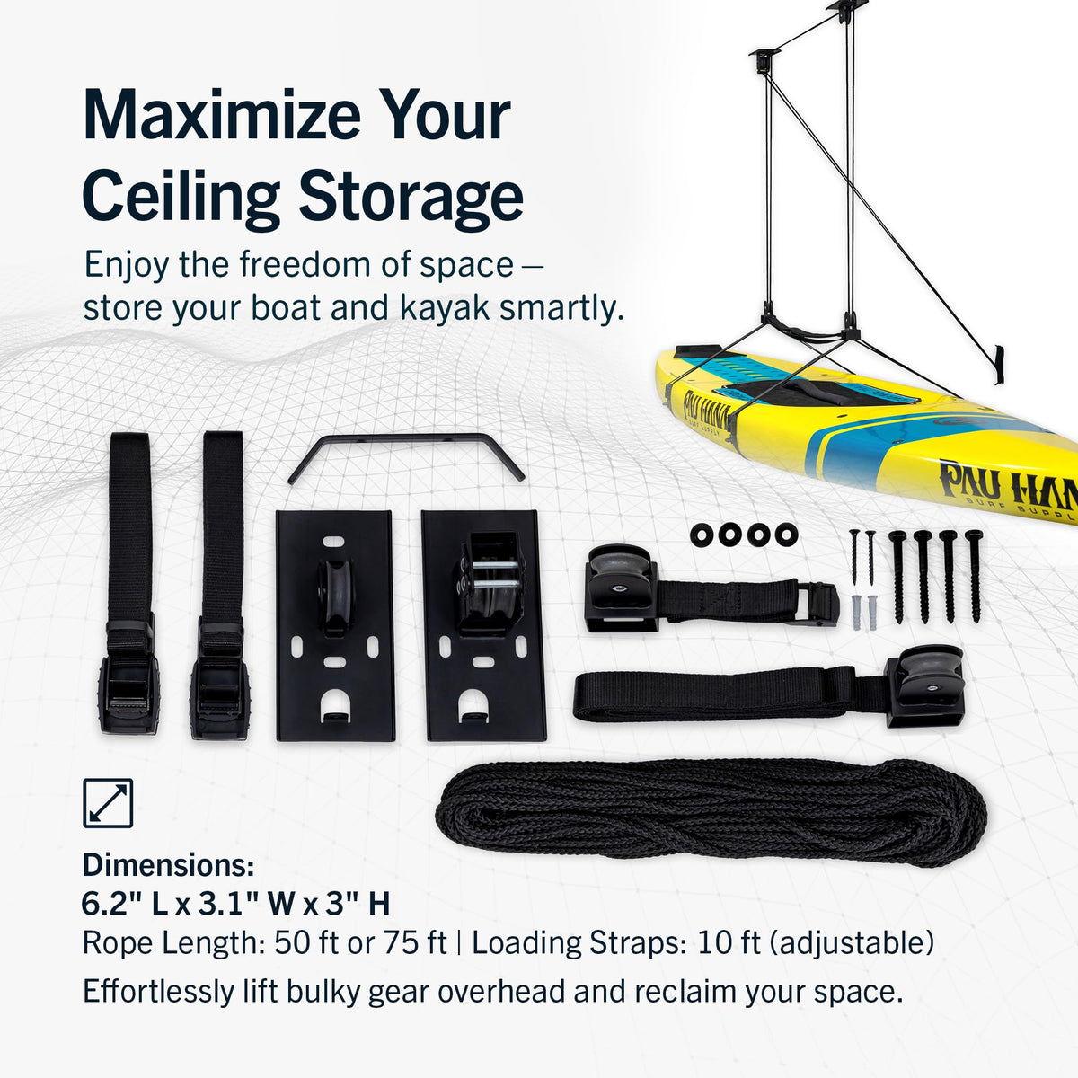 Kayak and Canoe Ceiling Hoist Storage Rack T59256