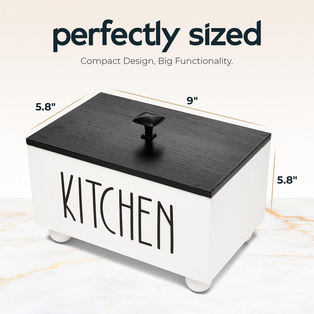 Solid Wood Kitchen Storage Bin with Lid Q254