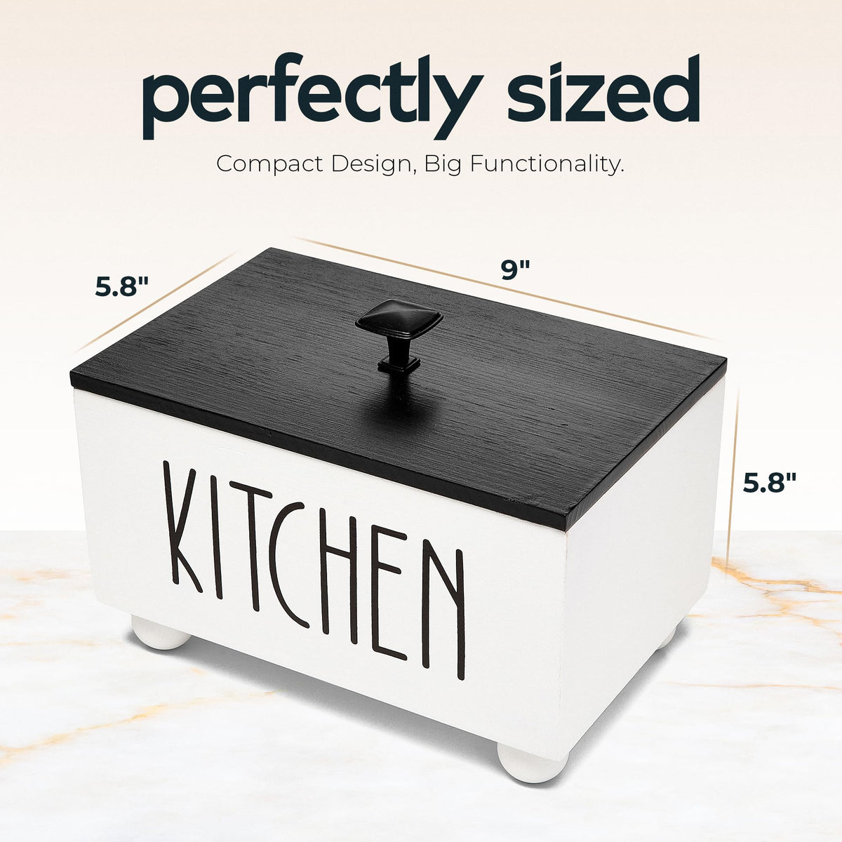 Solid Wood Kitchen Storage Bin with Lid Q254