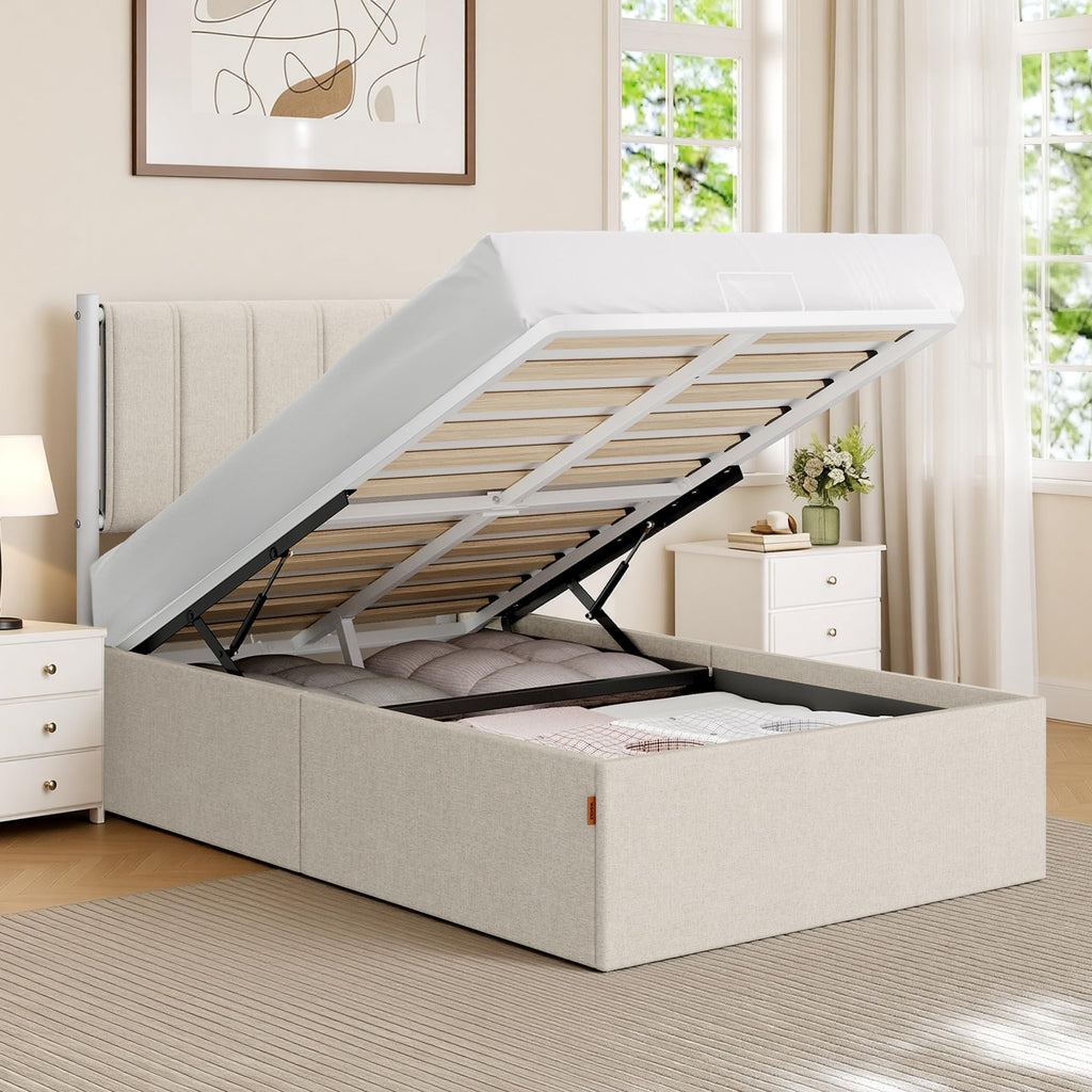 Twin Size Upholstered Lift Up Storage Bed Frame N997