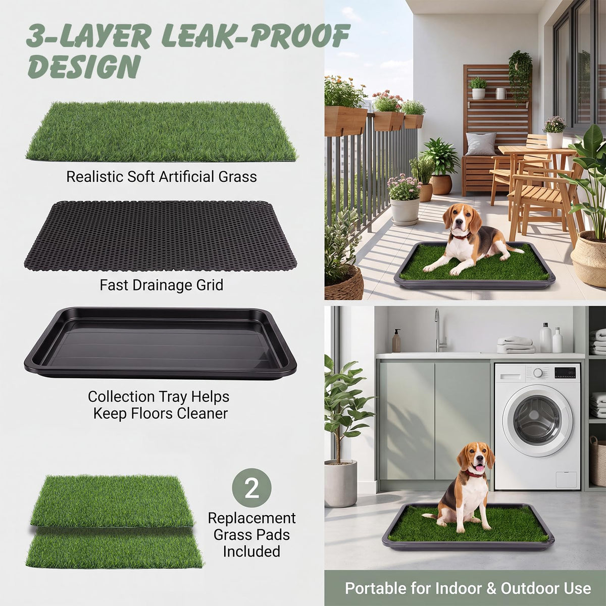 Dog Grass Pad with Tray 30 x 20 in Z417235