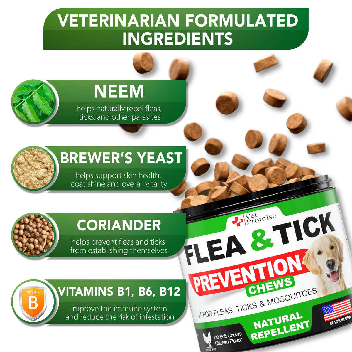 Flea and Tick Prevention for Dogs Chewables Z333319