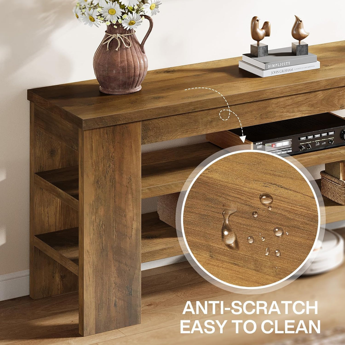 47" TV Stand with 3-Tier Open Storage Shelves N34124