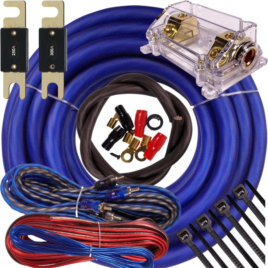 0 Gauge Amp Kit Amplifier Install Wiring 5000W to 8000W Blue Z46423