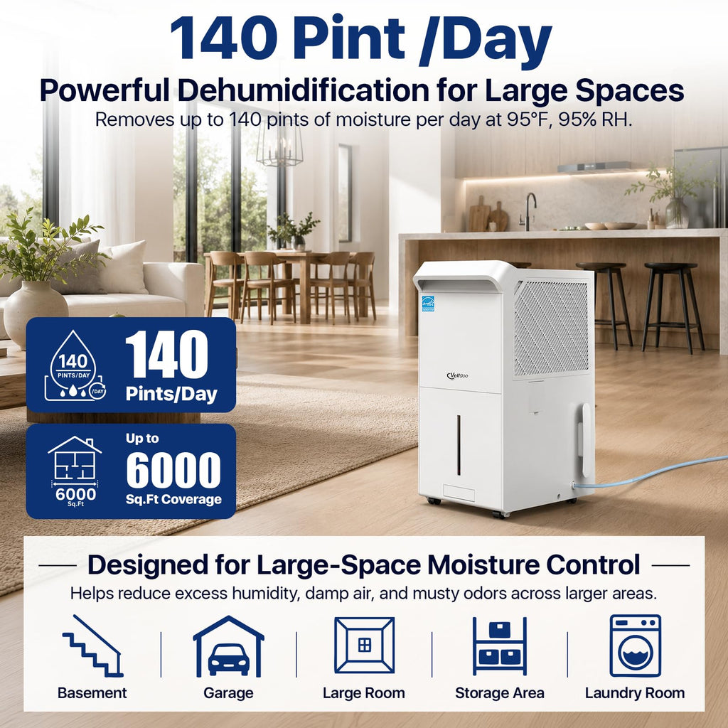 6000 Sq Ft ENERGY STAR Dehumidifier with Pump T232904