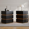 Black Set of 2 Nightstand with Wireless Charging and 3 Drawers X749465
