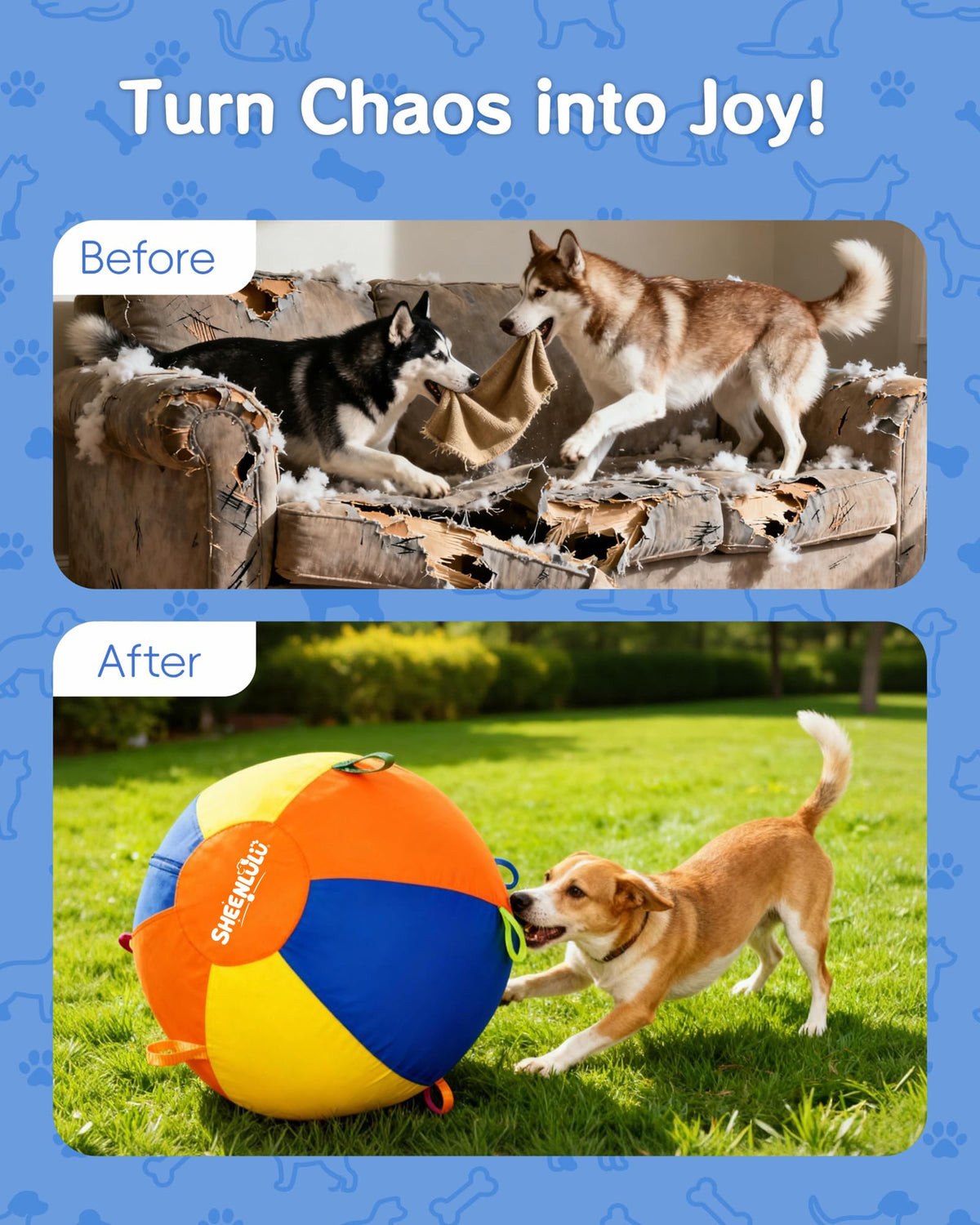 22" Dog Herding Ball with Straps Z298