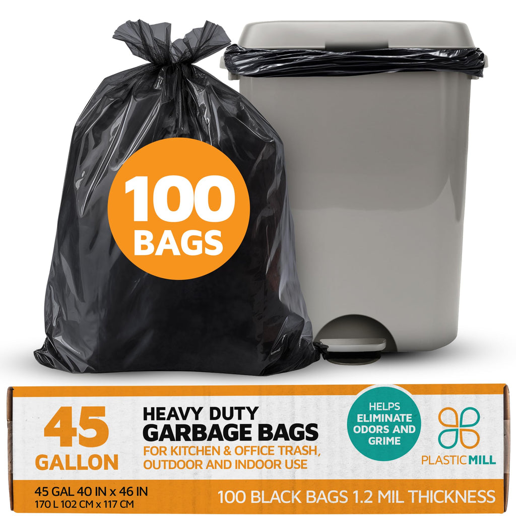 Heavy Duty Black 40-45 Gallon Trash Bags 100-Count F812260