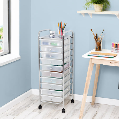 10 Drawer Rolling Storage Cart with Locking Wheels R26873