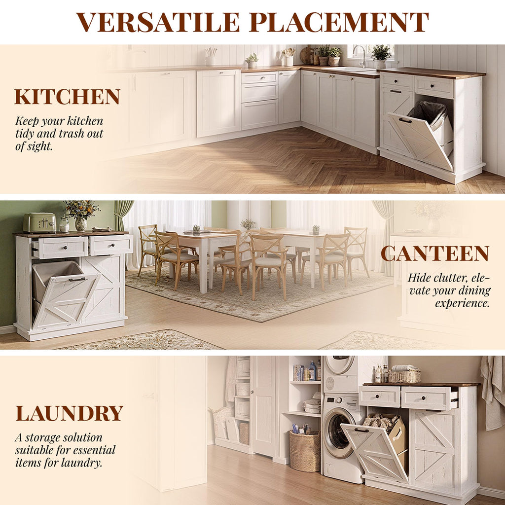 10 Gallon Double Tilt Out Trash Can Cabinet P216