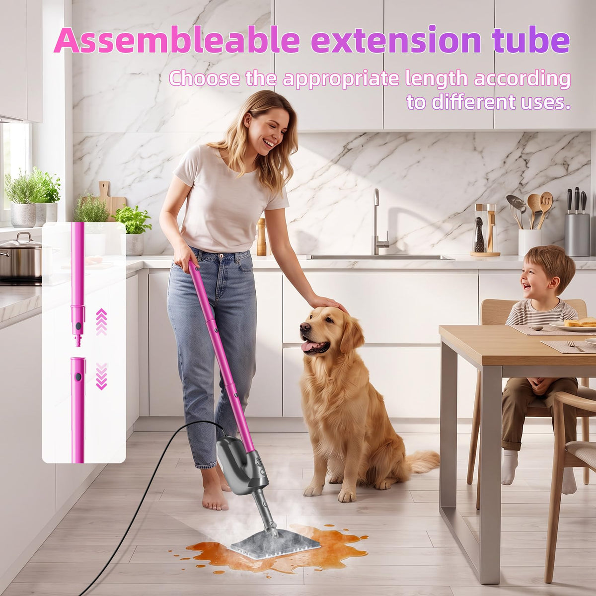 9-in-1 Detachable Handheld Steam Mop D128