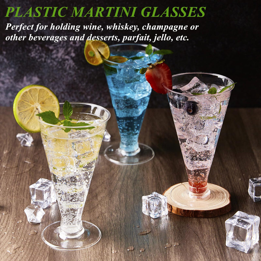 40 Pack 6 oz Disposable Plastic Martini Glasses H365859