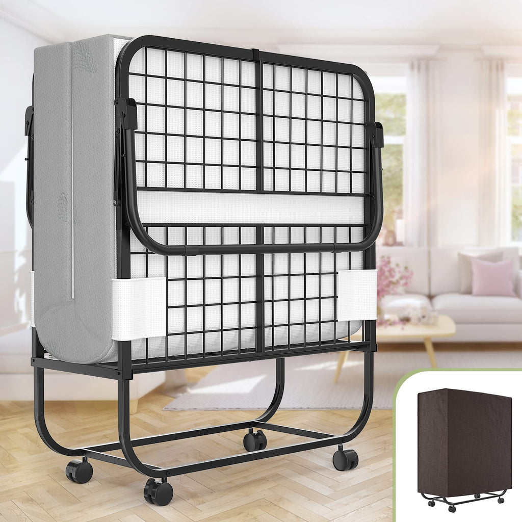 75" x 31" Folding Bed with Memory Foam Mattress E5609